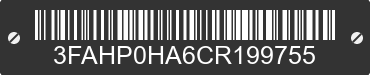 2012 FORD Fusion 3FAHP0HA6CR199755 VIN decoded