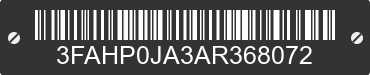 2010 FORD Fusion 3FAHP0JA3AR368072 VIN decoded