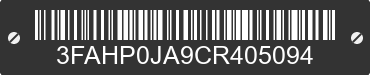 2012 FORD Fusion 3FAHP0JA9CR405094 VIN decoded