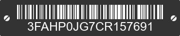 2012 FORD Fusion 3FAHP0JG7CR157691 VIN decoded