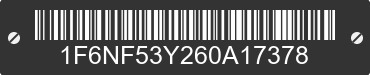 2006 FORD Motorhome Chassis 1F6NF53Y260A17378 VIN decoded