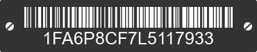 2020 FORD Mustang 1FA6P8CF7L5117933 VIN decoded