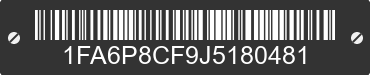 2018 FORD Mustang 1FA6P8CF9J5180481 VIN decoded