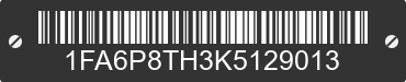2019 FORD Mustang 1FA6P8TH3K5129013 VIN decoded