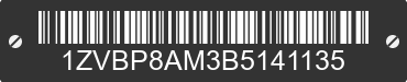 2011 FORD Mustang 1ZVBP8AM3B5141135 VIN decoded