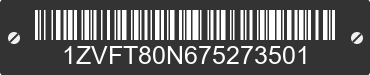 2007 FORD Mustang 1ZVFT80N675273501 VIN decoded