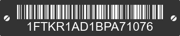 2011 FORD Ranger 1FTKR1AD1BPA71076 VIN decoded