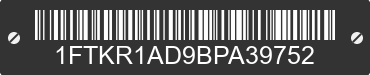 2011 FORD Ranger 1FTKR1AD9BPA39752 VIN decoded