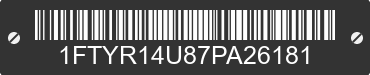 2007 FORD Ranger 1FTYR14U87PA26181 VIN decoded
