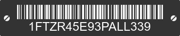 2003 FORD Ranger 1FTZR45E93PALL339 VIN decoded