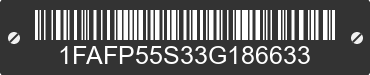 2003 FORD Taurus 1FAFP55S33G186633 VIN decoded
