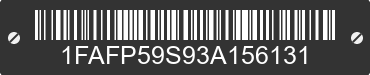 2003 FORD Taurus 1FAFP59S93A156131 VIN decoded