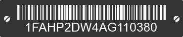 2010 FORD Taurus 1FAHP2DW4AG110380 VIN decoded