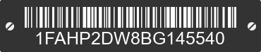 2011 FORD Taurus 1FAHP2DW8BG145540 VIN decoded