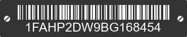 2011 FORD Taurus 1FAHP2DW9BG168454 VIN decoded