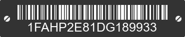 2013 FORD Taurus 1FAHP2E81DG189933 VIN decoded