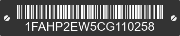 2012 FORD Taurus 1FAHP2EW5CG110258 VIN decoded