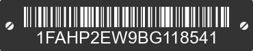 2011 FORD Taurus 1FAHP2EW9BG118541 VIN decoded