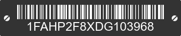 2013 FORD Taurus 1FAHP2F8XDG103968 VIN decoded