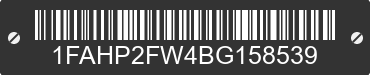 2011 FORD Taurus 1FAHP2FW4BG158539 VIN decoded