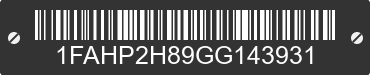2016 FORD Taurus 1FAHP2H89GG143931 VIN decoded