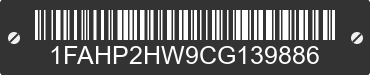 2012 FORD Taurus 1FAHP2HW9CG139886 VIN decoded