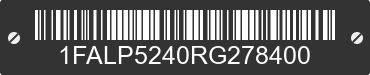 1994 FORD Taurus 1FALP5240RG278400 VIN decoded