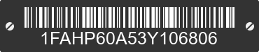 2003 FORD Thunderbird 1FAHP60A53Y106806 VIN decoded