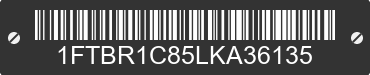 2020 FORD Transit 1FTBR1C85LKA36135 VIN decoded