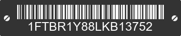 2020 FORD Transit 1FTBR1Y88LKB13752 VIN decoded