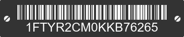 2019 FORD Transit 1FTYR2CM0KKB76265 VIN decoded