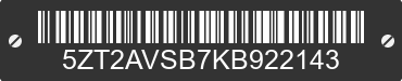 2019 FOREST RIVER Avenger 5ZT2AVSB7KB922143 VIN decoded