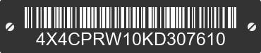 2019 FOREST RIVER Premier 4X4CPRW10KD307610 VIN decoded