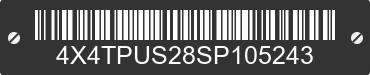 2025 FOREST RIVER Puma Towables 4X4TPUS28SP105243 VIN decoded