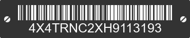 2017 FOREST RIVER Rainier 4X4TRNC2XH9113193 VIN decoded
