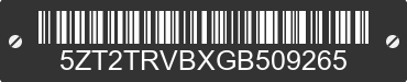2016 FOREST RIVER Tracer 5ZT2TRVBXGB509265 VIN decoded