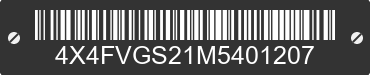 2021 FOREST RIVER Vengeance 4X4FVGS21M5401207 VIN decoded