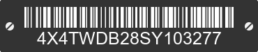 2025 FOREST RIVER Wildwood Towables 4X4TWDB28SY103277 VIN decoded