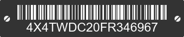 2015 FOREST RIVER Wildwood Towables 4X4TWDC20FR346967 VIN decoded
