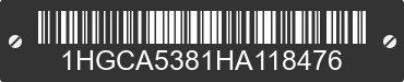 1987 HONDA Accord 1HGCA5381HA118476 VIN decoded