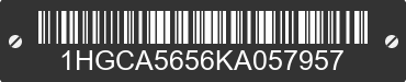 1989 HONDA Accord 1HGCA5656KA057957 VIN decoded