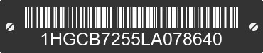 1990 HONDA Accord 1HGCB7255LA078640 VIN decoded