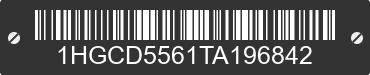 1996 HONDA Accord 1HGCD5561TA196842 VIN decoded