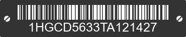 1996 HONDA Accord 1HGCD5633TA121427 VIN decoded