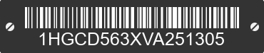 1997 HONDA Accord 1HGCD563XVA251305 VIN decoded