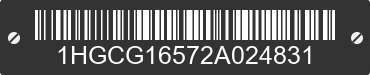 2002 HONDA Accord 1HGCG16572A024831 VIN decoded