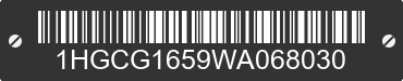 1998 HONDA Accord 1HGCG1659WA068030 VIN decoded