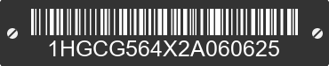 2002 HONDA Accord 1HGCG564X2A060625 VIN decoded