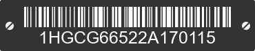 2002 HONDA Accord 1HGCG66522A170115 VIN decoded