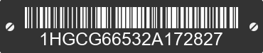 2002 HONDA Accord 1HGCG66532A172827 VIN decoded